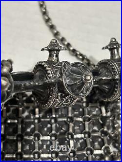 Antique Rare Vintage Ladakh Solid Silver Necklace Excellent 251g Heavy