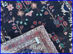 Antique Rare Vintage Runner Handknotted Medallion Floral Wool Boho Runner Rug