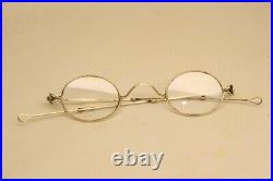 Antique Solid Gold Glasses Sliding Temple Eyeglasses Glasses Vintage Rare 1850