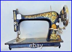 Antique / Vintage 1902 Singer 27 Sewing Machine w Rare Pheasant Bird decals