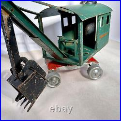 Antique Vintage 1920s Sturditoy Contracting Co. Pressed Steel Steam Shovel Rare