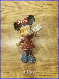 Antique Vintage Disney Minnie Mouse Lead Figure 1930's RARE 5 tall