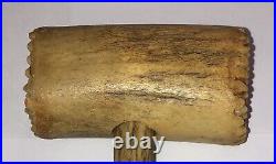 Antique Vintage Primitive Carved Antler Meat Tenderizer Mallet Rare