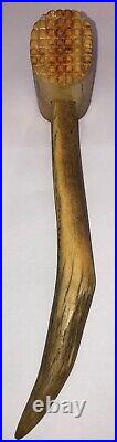 Antique Vintage Primitive Carved Antler Meat Tenderizer Mallet Rare