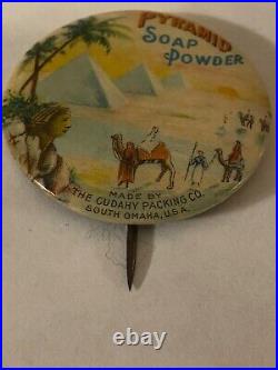 Antique Vintage Pyramid Soap Powder Button Rare
