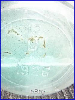 Antique Vintage Rare 12 Gallon 1926 Glass Water Bottle Jug Carboy Demijohn