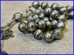 Antique Vintage Rare 925 Sterling Silver 33 Beads 33 Rosary Prayer Misbaha