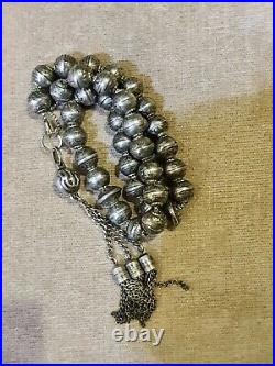 Antique Vintage Rare 925 Sterling Silver 33 Beads 33 Rosary Prayer Misbaha