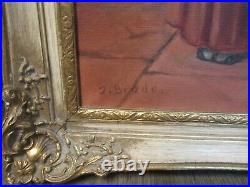 Antique/Vintage Rare On Canvas Painting Signed J. BRADE 28.5 x 25 Nice