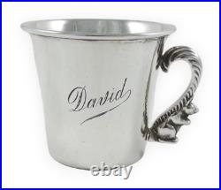 Antique Vintage Rare South African Goldware Sterling Silver Christening Mug Cup