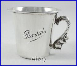 Antique Vintage Rare South African Goldware Sterling Silver Christening Mug Cup