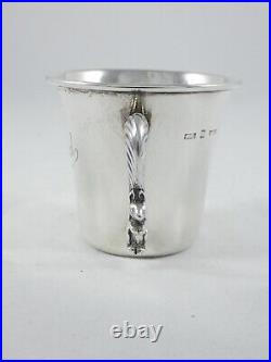 Antique Vintage Rare South African Goldware Sterling Silver Christening Mug Cup