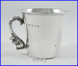 Antique Vintage Rare South African Goldware Sterling Silver Christening Mug Cup