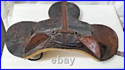 Antique Vintage Saddle Rare Childs Saddle Scarce Leather Features -collectors AF