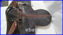 Antique Vintage Saddle Rare Childs Saddle Scarce Leather Features -collectors AF