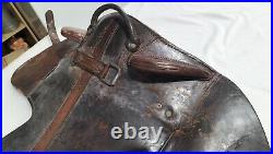 Antique Vintage Saddle Rare Childs Saddle Scarce Leather Features -collectors AF