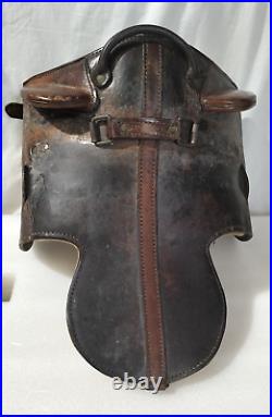 Antique Vintage Saddle Rare Childs Saddle Scarce Leather Features -collectors AF