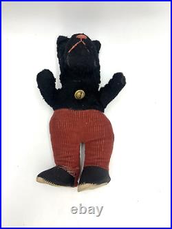 Antique Vintage Toy Stuffed Animal Cute Black Scottie Dog Corduroy Pants Rare