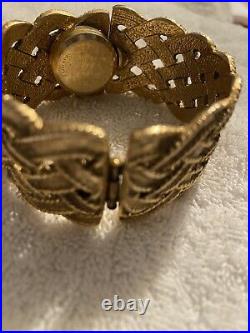 Antique Vintage paul garnier Braided Hidden Bangle watch Bracelet Rare