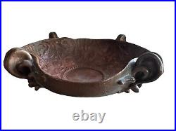 Antique Weller/Clewell Copper Clad Pottery Bowl, 13 Art Nouveau Angels, RARE