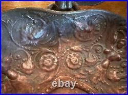 Antique Weller/Clewell Copper Clad Pottery Bowl, 13 Art Nouveau Angels, RARE