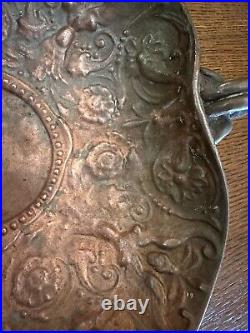 Antique Weller/Clewell Copper Clad Pottery Bowl, 13 Art Nouveau Angels, RARE