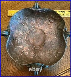 Antique Weller/Clewell Copper Clad Pottery Bowl, 13 Art Nouveau Angels, RARE