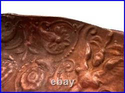 Antique Weller/Clewell Copper Clad Pottery Bowl, 13 Art Nouveau Angels, RARE