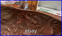 Antique Weller/Clewell Copper Clad Pottery Bowl, 13 Art Nouveau Angels, RARE