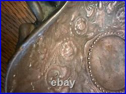 Antique Weller/Clewell Copper Clad Pottery Bowl, 13 Art Nouveau Angels, RARE