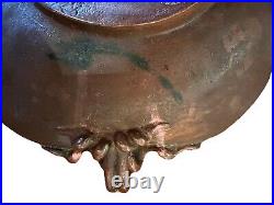 Antique Weller/Clewell Copper Clad Pottery Bowl, 13 Art Nouveau Angels, RARE