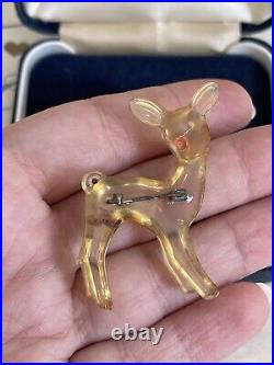 Antique brooch deer vintage 1900-1920 Plastic Very Rare For Collection