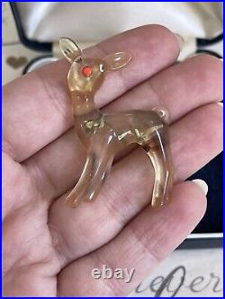 Antique brooch deer vintage 1900-1920 Plastic Very Rare For Collection