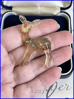 Antique brooch deer vintage 1900-1920 Plastic Very Rare For Collection