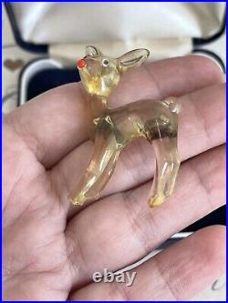 Antique brooch deer vintage 1900-1920 Plastic Very Rare For Collection