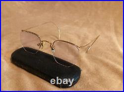 Antique gold filled eye glasses with case In great shape Vintage Rare