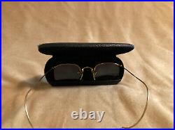 Antique gold filled eye glasses with case In great shape Vintage Rare