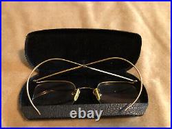 Antique gold filled eye glasses with case In great shape Vintage Rare