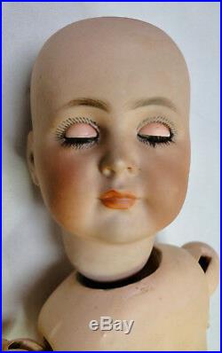 Antique porcelain K&R doll 117 closed mouth MIB rare Mein Liebling
