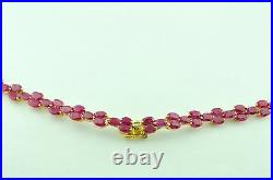 Antique vintage 14k Yellow Gold 22.90 ct Natural Ruby Necklace Lariat Rare