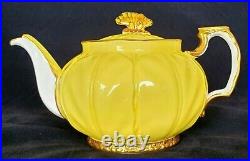 Aynsley Extremely Rare Antique Butterfly Handle Teapot Yellow Heavy Gold Vintage