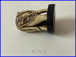 Bovine Figurine Statue Antique 1915 Handcarved Vintage Old Rare Collectible