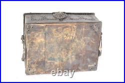 Brass Pan Dan Box 1900s Old Vintage Rare Antique White Metal Collectible PG-68