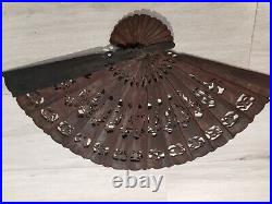 Chinese antique/vintage wooden fan. Rare and beautiful