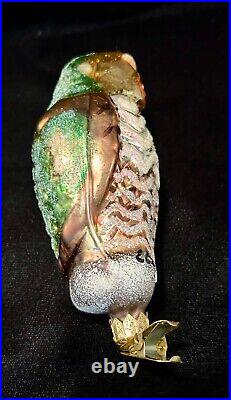 Christopher Radko Night Watch, Owl Clip-on Glass Ornament, 1995, Rare, Vintage