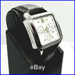 Collectible Rare Vintage Designer ROBERTO CAVALLI Watch Square Face Leather Band