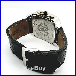 Collectible Rare Vintage Designer ROBERTO CAVALLI Watch Square Face Leather Band