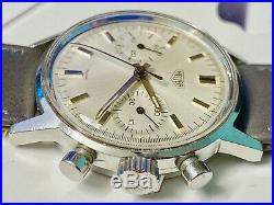 Collectors 1960s HEUER CARRERA solid stainless rare vintage chronograph