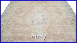 Distressed Floral Rare Antique Muted 9X11 Vintage Oriental Rug Handmade Carpet