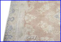 Distressed Floral Rare Antique Muted 9X11 Vintage Oriental Rug Handmade Carpet